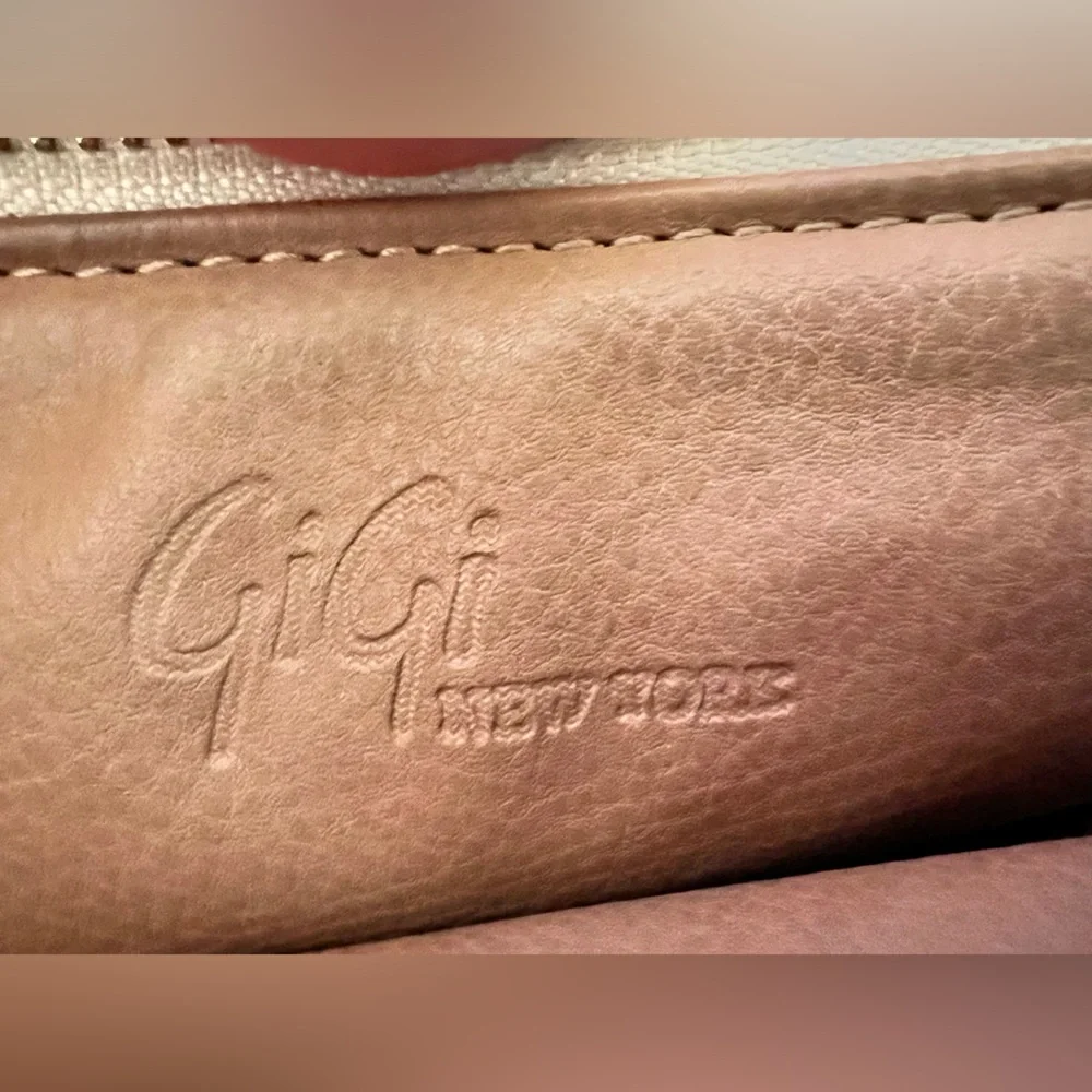 GIGI NEW YORK Skylar Military Python Embossed Cream Leather Crossbody Purse Bag - Picture 5 of 12